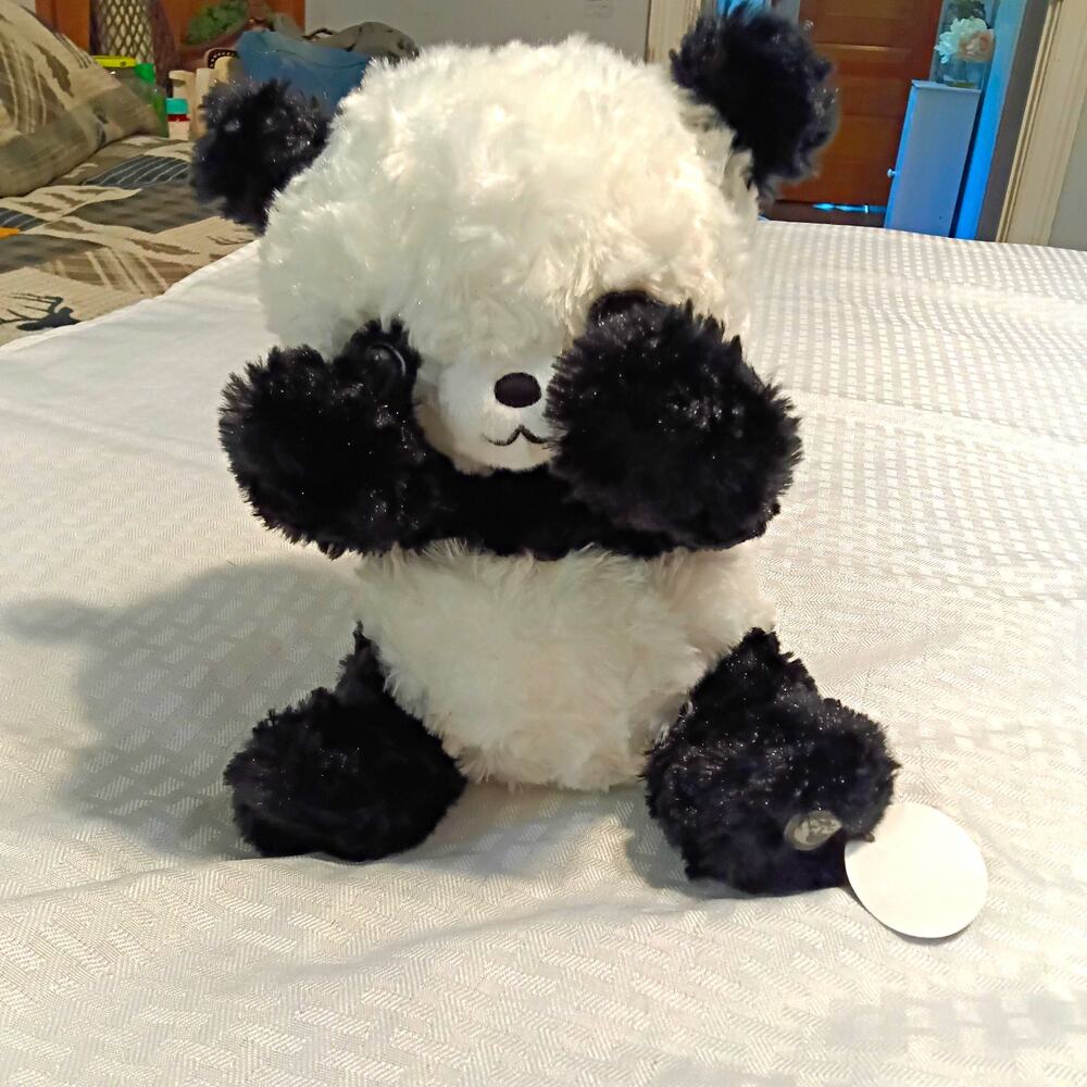 Hallmark Black & White Panda Peekaboo Bear Plush Stuffed Animal Small Tested
